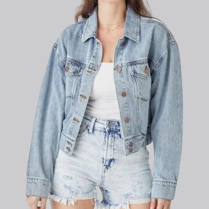 90s flap-pockets jeans jacket for women | Jeans4you.shop