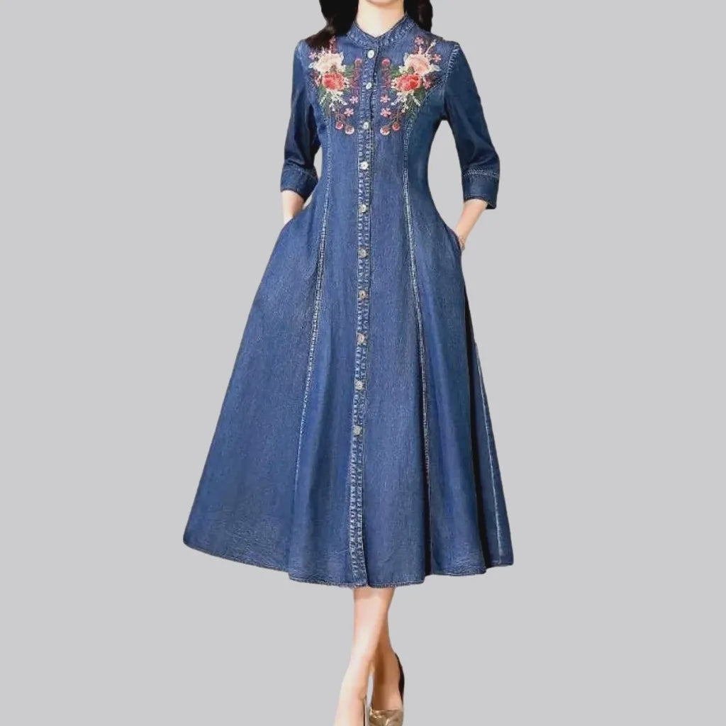 Embroidered women's jeans dress | Jeans4you.shop