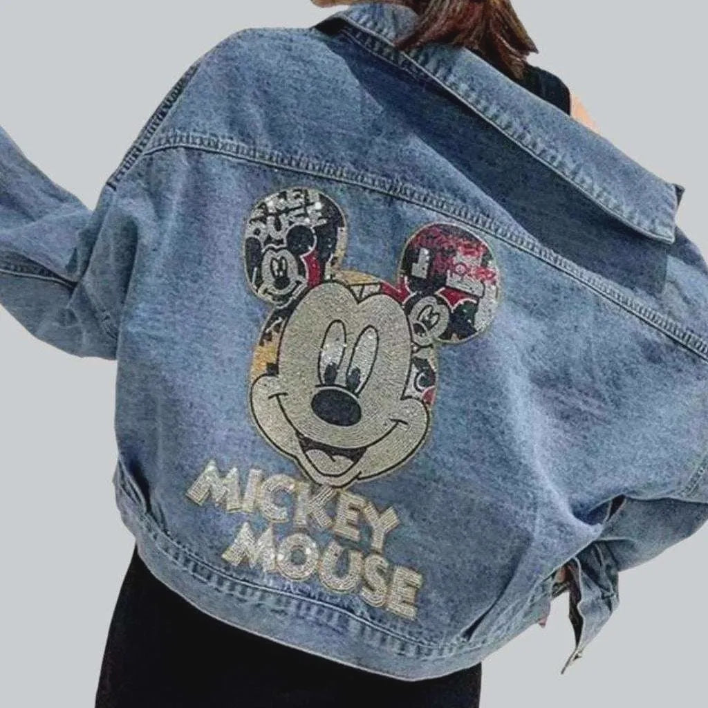 Disney back embroidery denim jacket | Jeans4you.shop