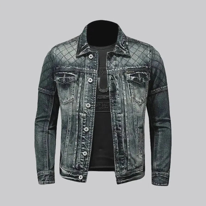 Sanded moto men's denim jacket | Jeans4you.shop