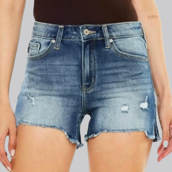 Distressed high-waist denim shorts for women | Jeans4you.shop