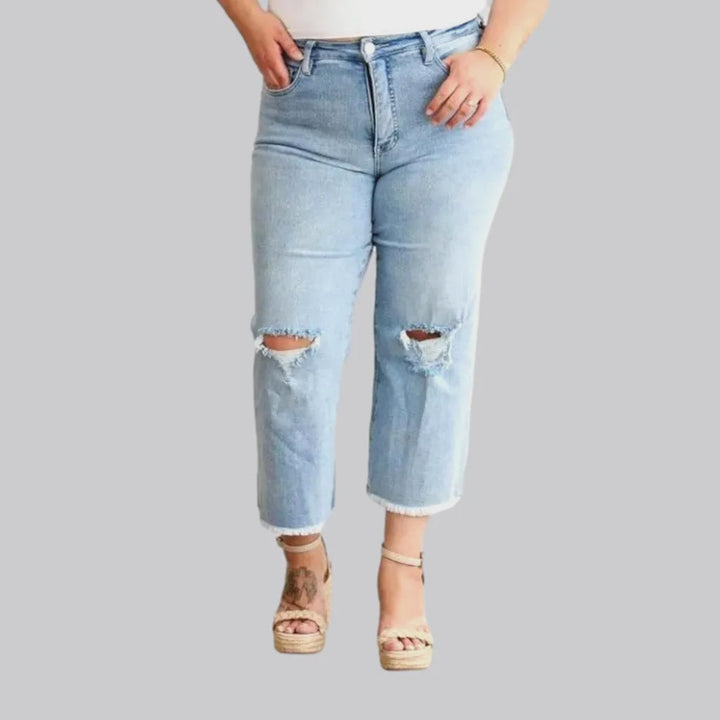 Distressed women's raw-hem jeans | Jeans4you.shop