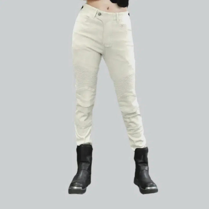 Monochrome women's moto jeans | Jeans4you.shop