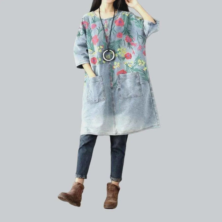 Caftan painted denim dress | Jeans4you.shop