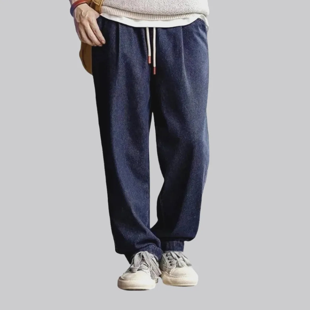 Casual baggy dark wash jean joggers for men | Jeans4you.shop