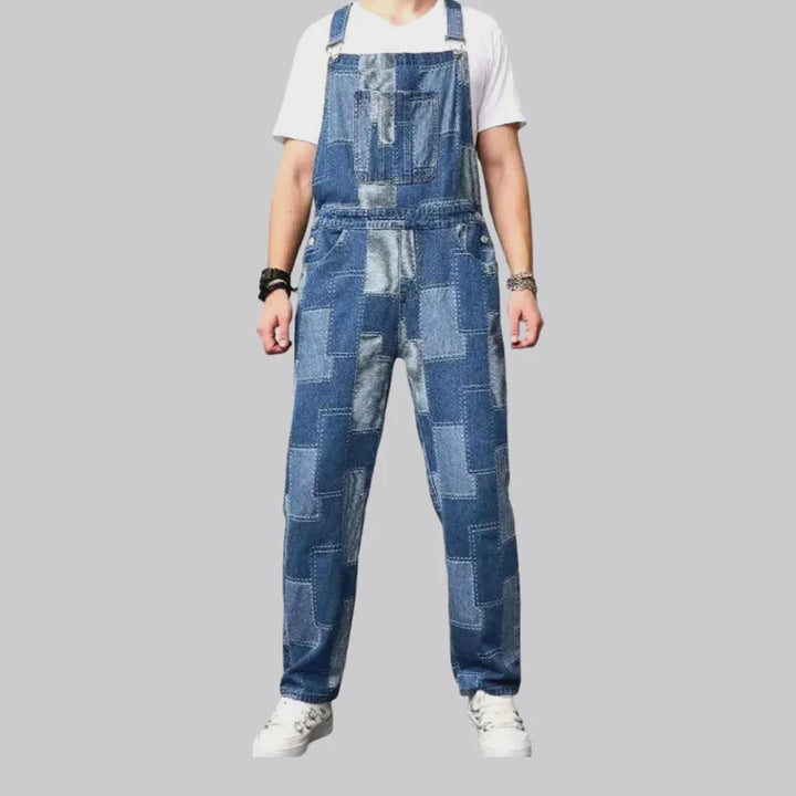 Boho patchwork design men's jeans dungaree | Jeans4you.shop