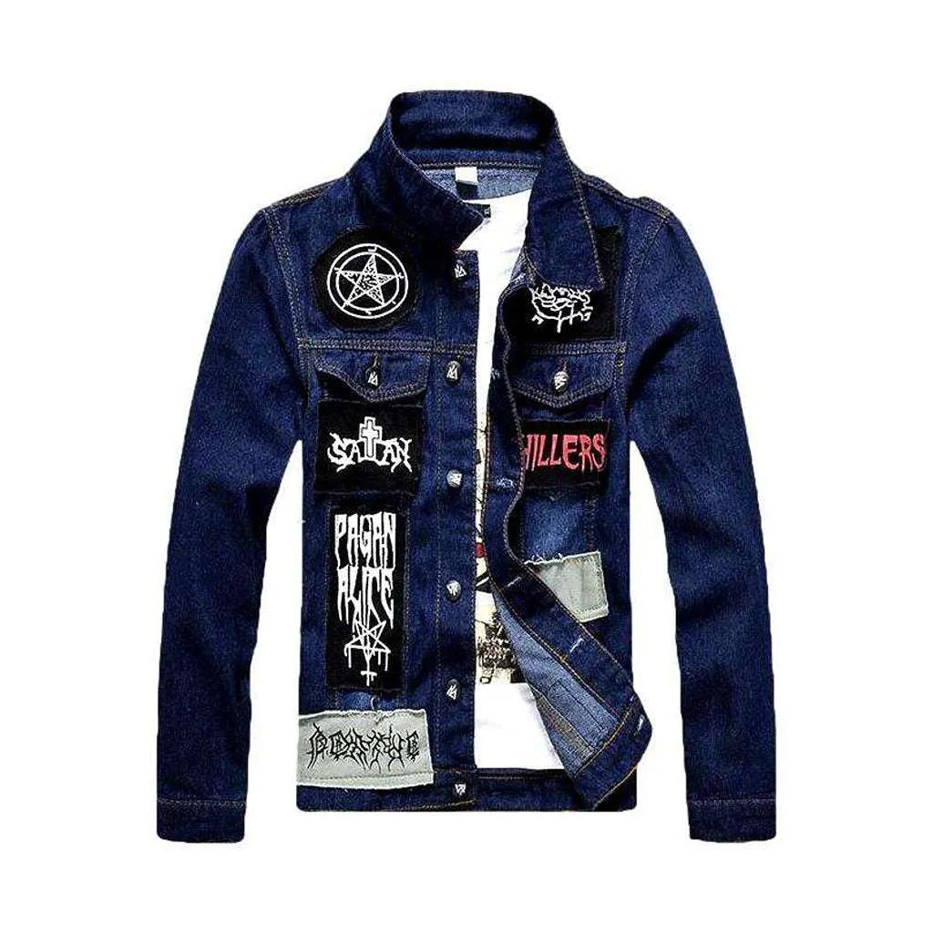 Punk rock style denim jacket