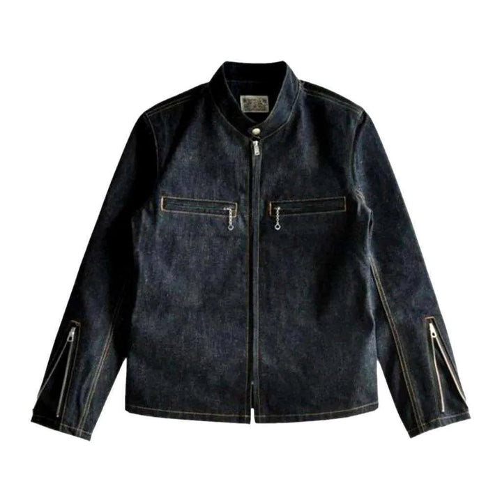 Raw biker men's denim jacket