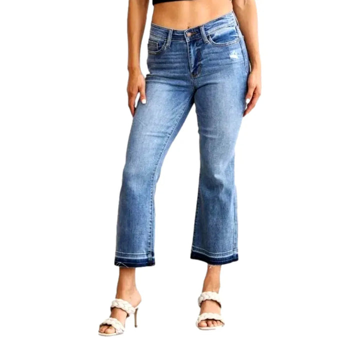 Raw-hem street jeans
 for ladies
