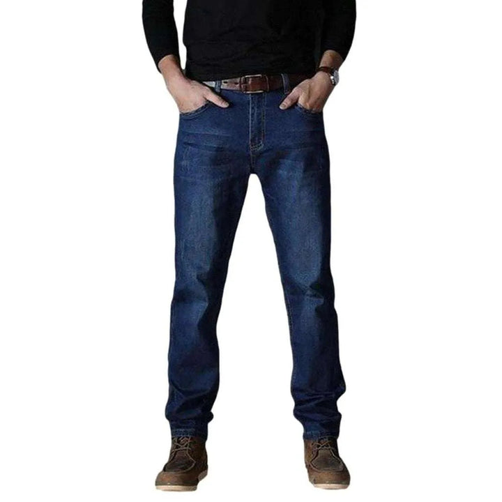 Regular dark blue men's jeans
