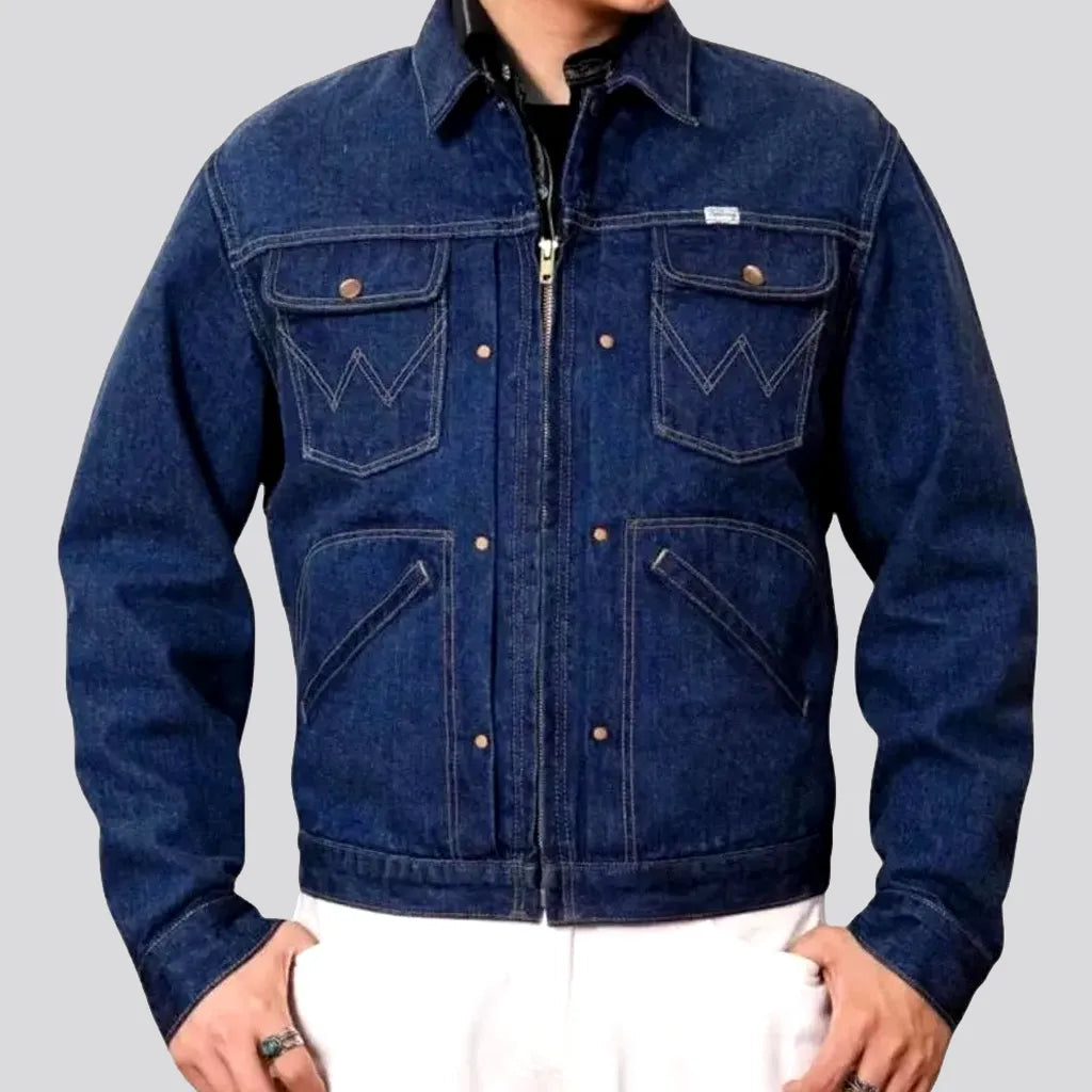 Regular Fit Selvedge Decorative Men's Jeans Jacket | Jeans4you.shop