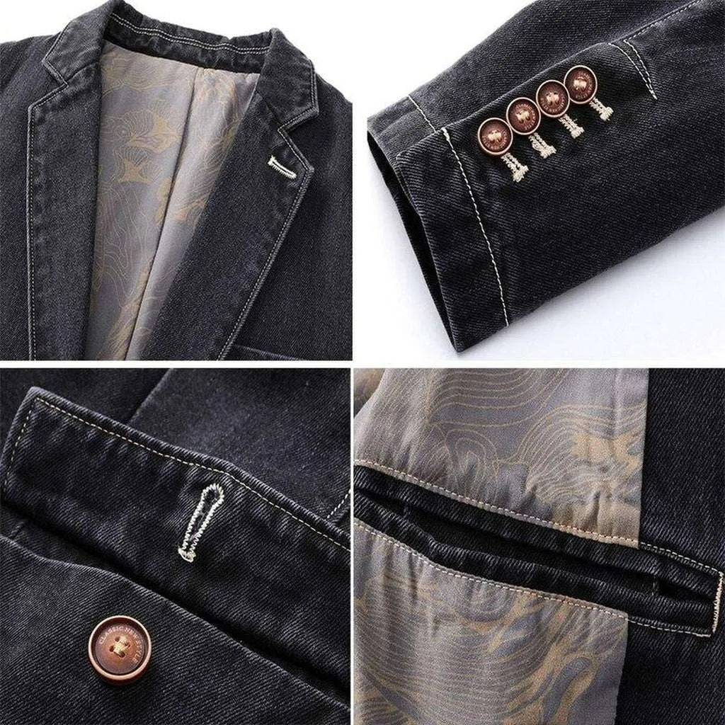 Retro slim men's jeans jacket