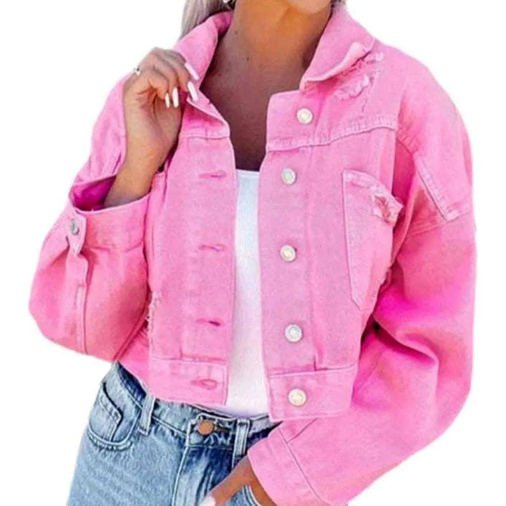 Ripped-back women's denim jacket