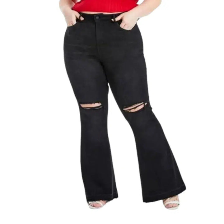 Ripped-knees women's plus-size jeans