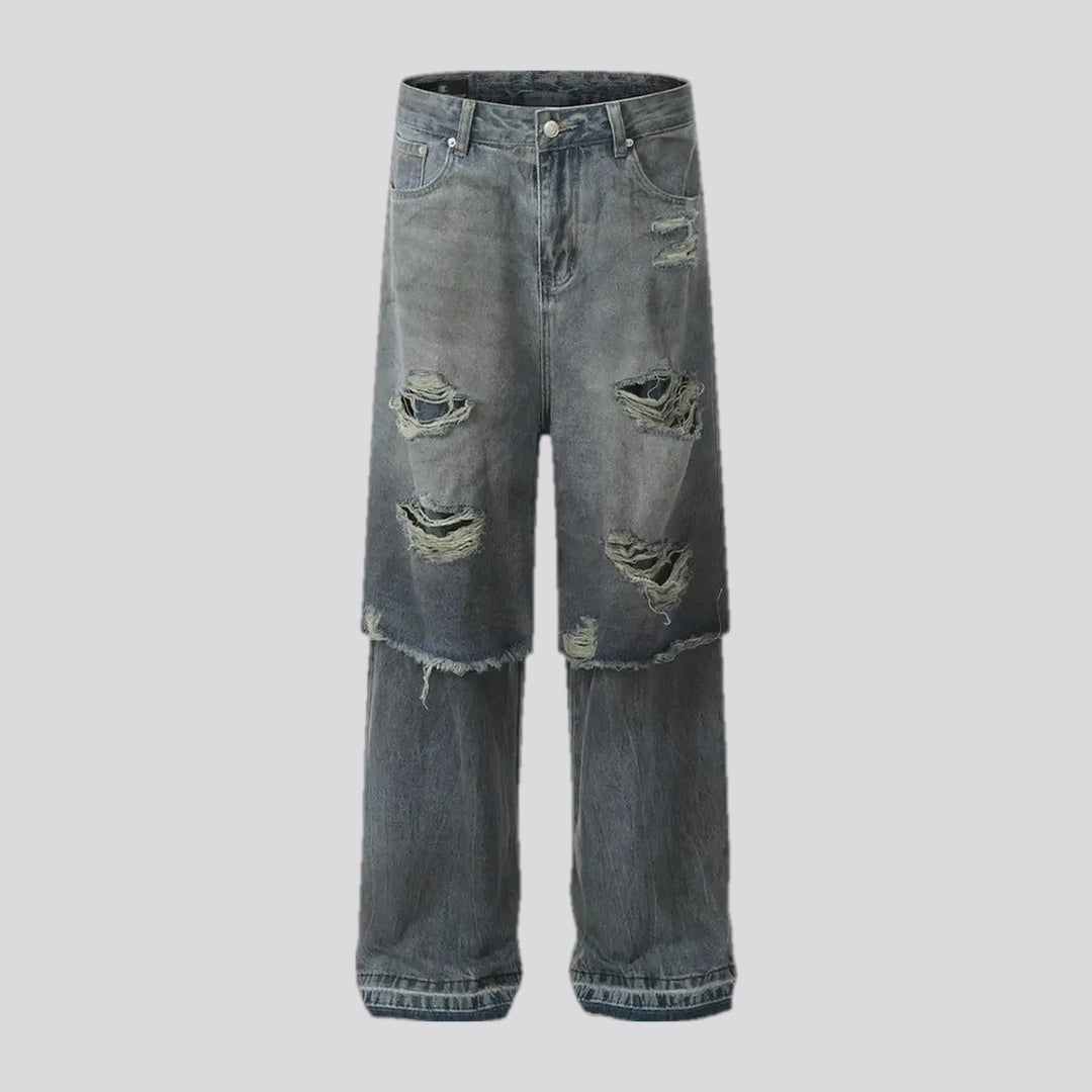 Ripped Mid-rise Grunge Men's Jeans | Jeans4you.shop