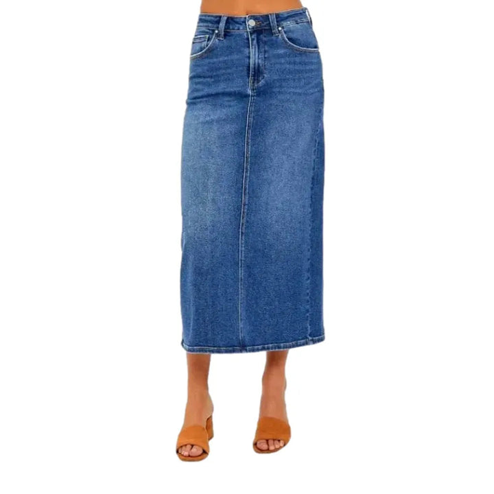 Sanded 90s jean skirt
 for women