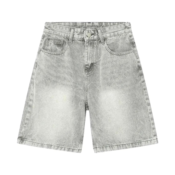 Sanded baggy jean shorts
 for men