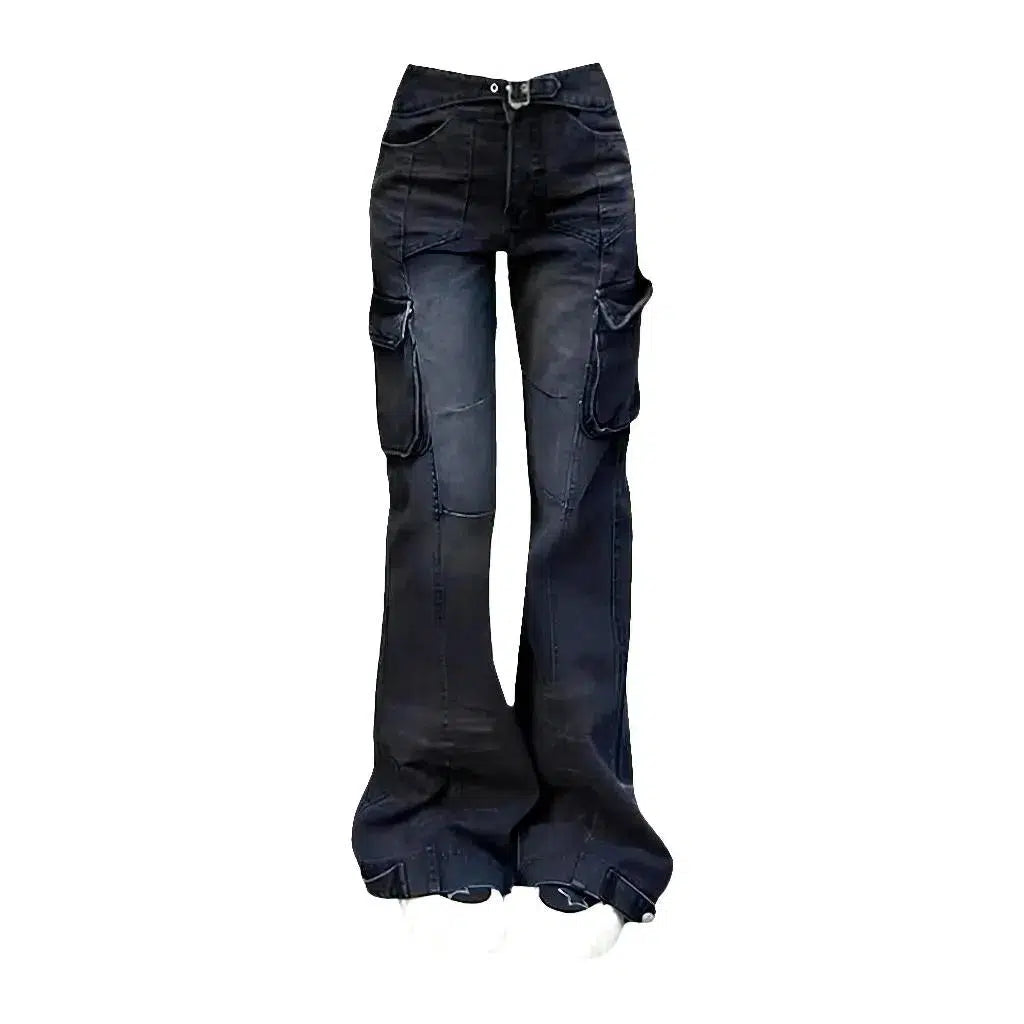 Sanded cargo jeans
 for ladies