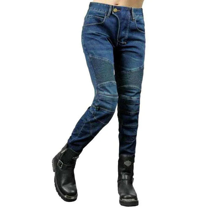 Sanded women's riding jeans