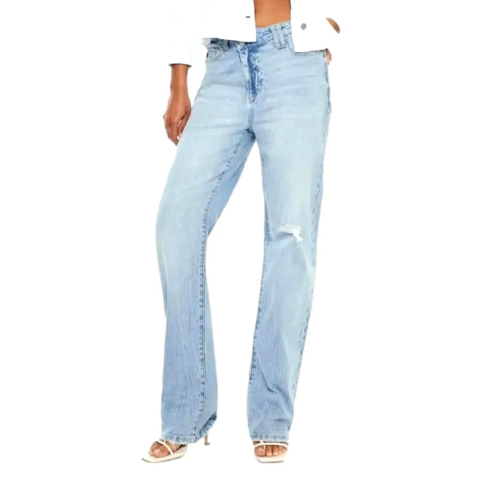 Sanded women's grunge jeans