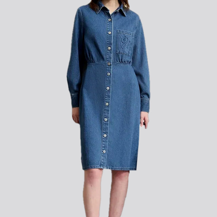 Shirt Style Casual Medium Denim Dress | Jeans4you.shop