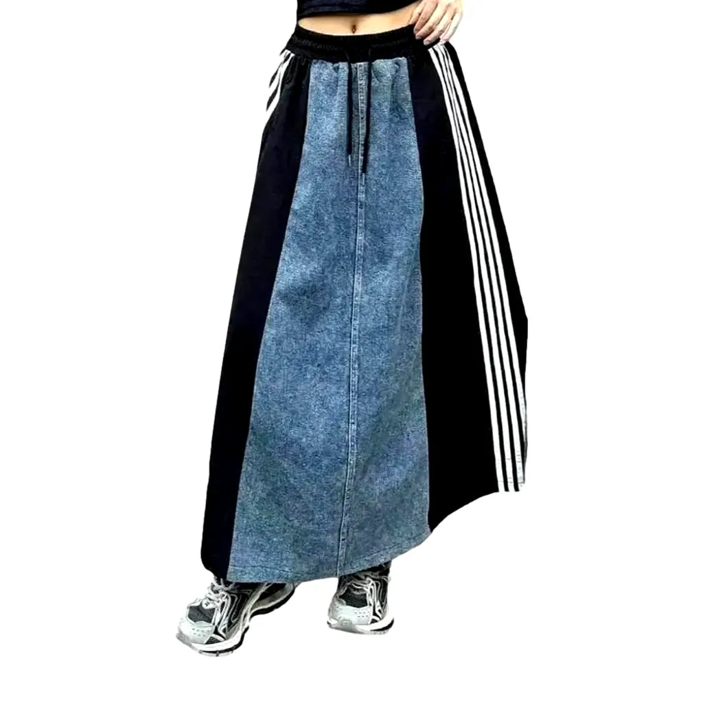 Side-bands women's jeans skirt