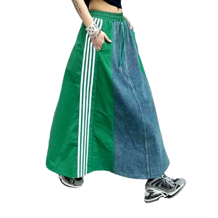 Side-bands women's jeans skirt