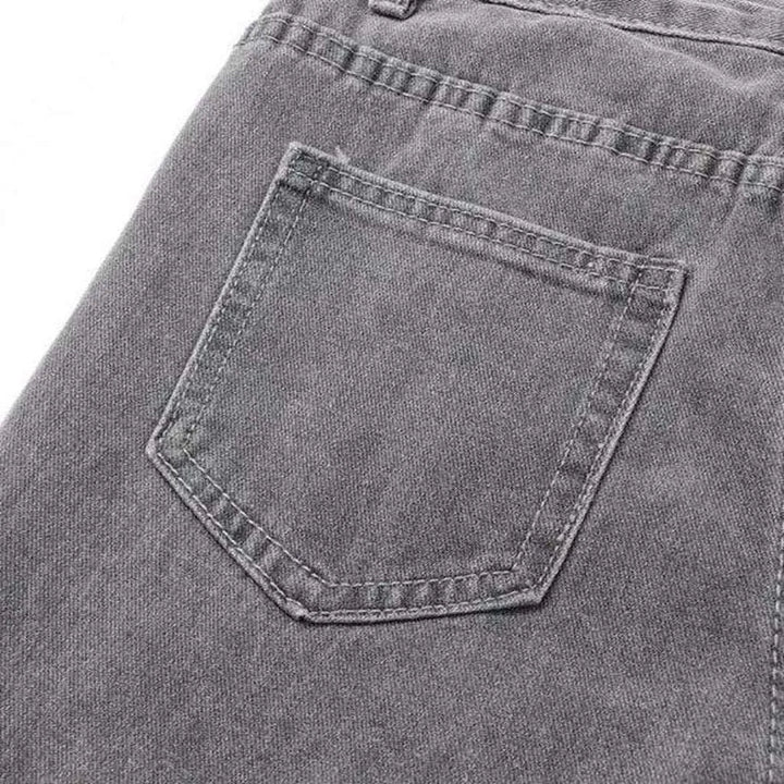 Side drawstrings women's baggy jeans