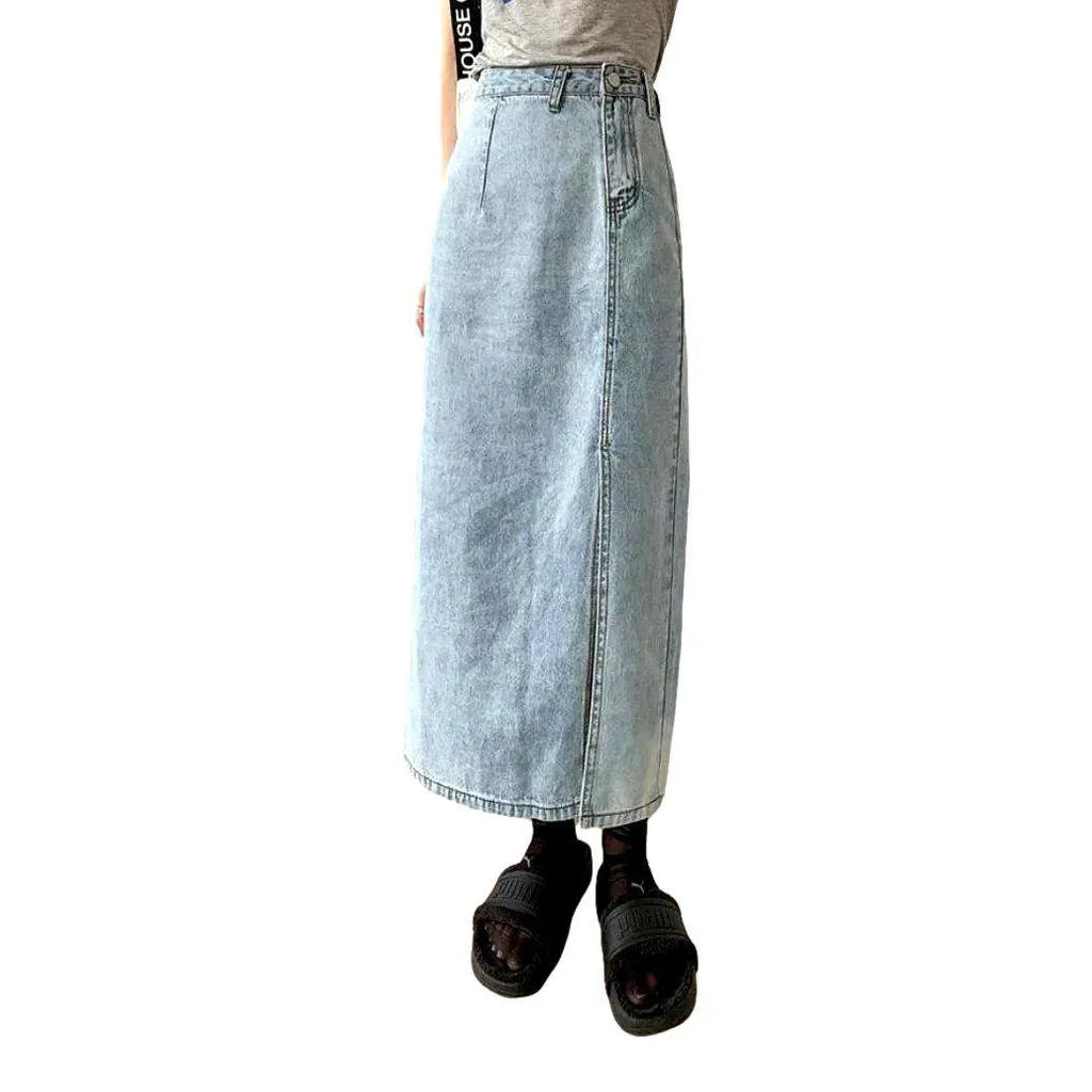 Side split women's denim skirt