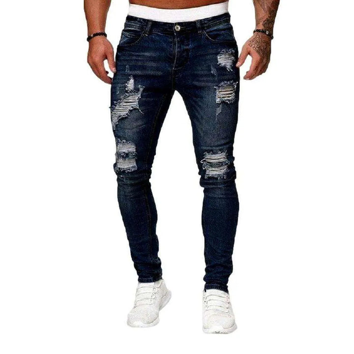 Skinny distressed jeans for men