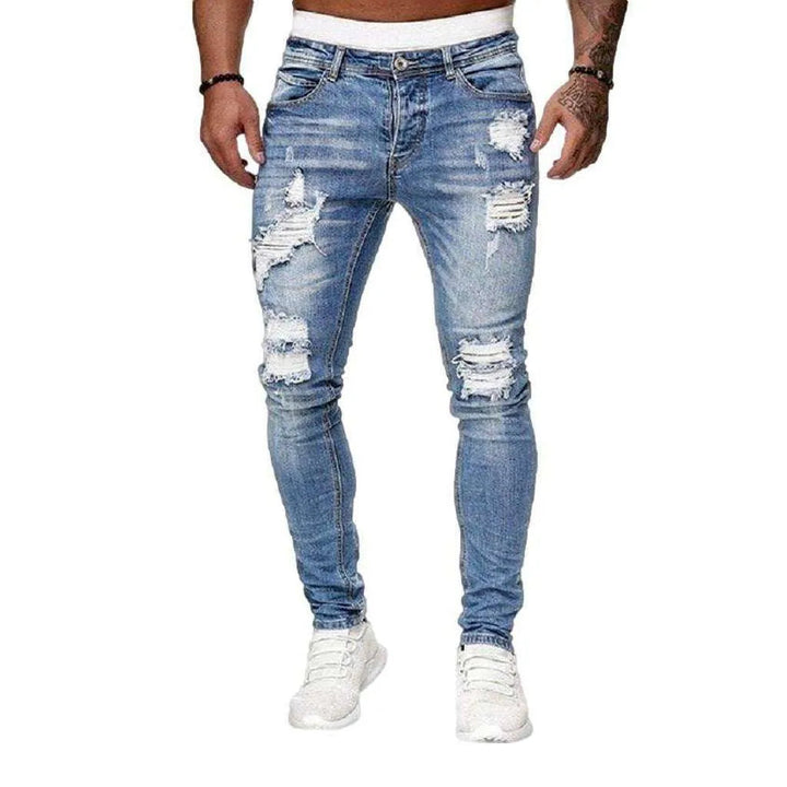 Skinny distressed jeans for men