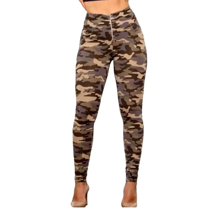 Skinny women's camouflage jeans