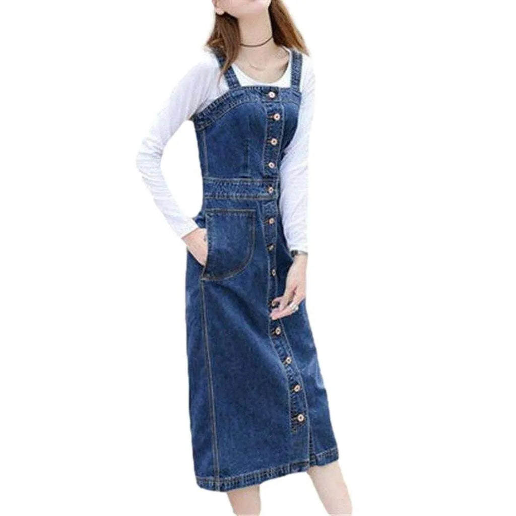 Sleeveless jeans dress for women