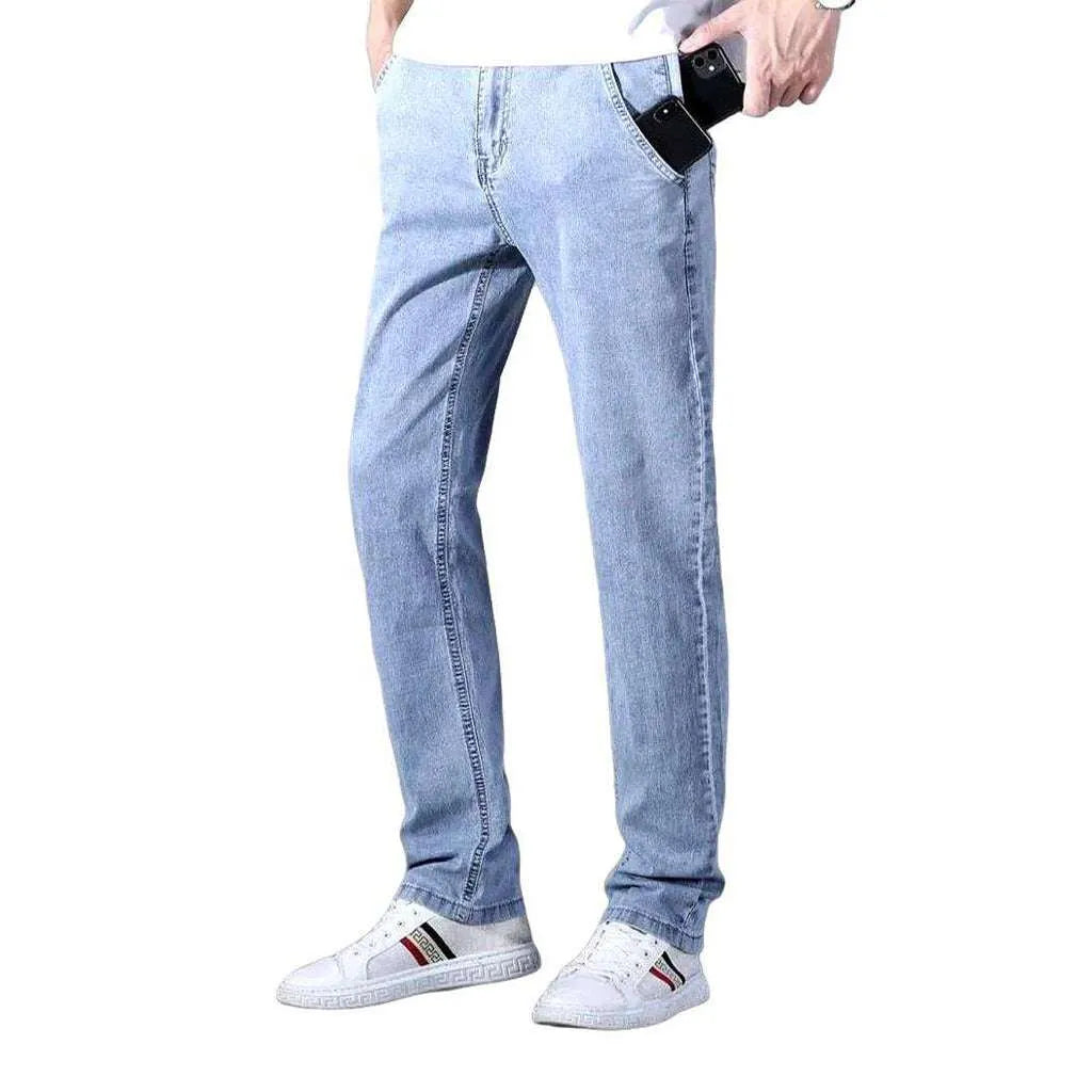 Slim-fit mobile pocket men's jeans