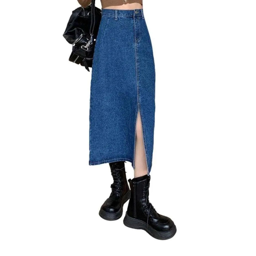 Slim long women's jeans skirt