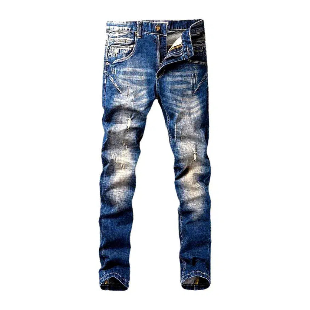 Slim ripped men's jean pants