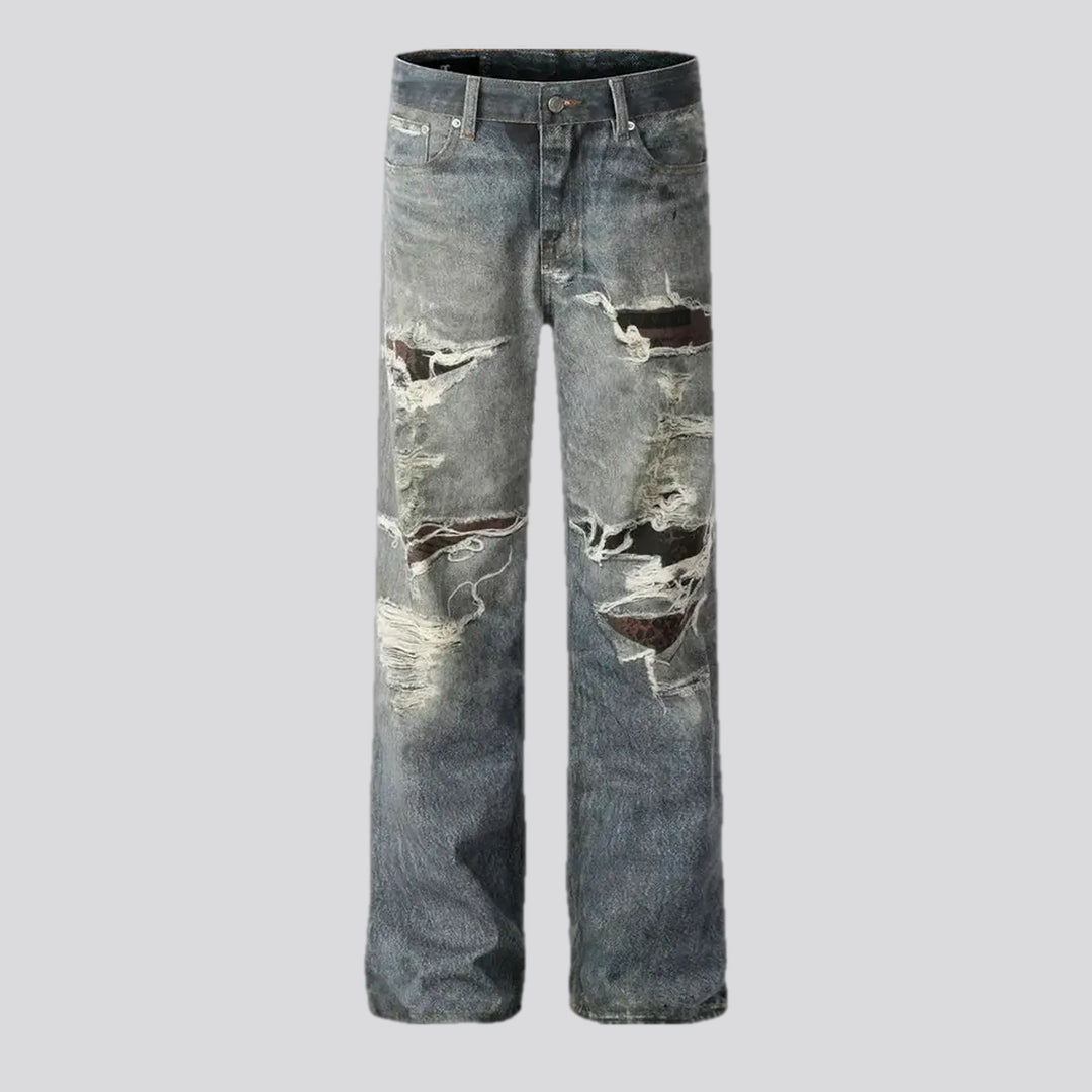 Straight Fit Torn Grunge Men's Jeans | Jeans4you.shop