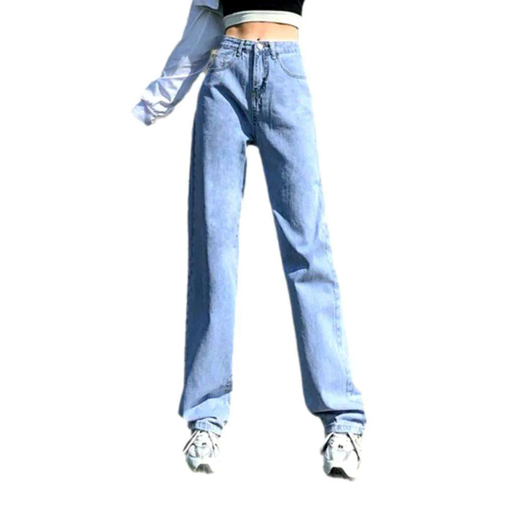 Straight-leg color women's jeans