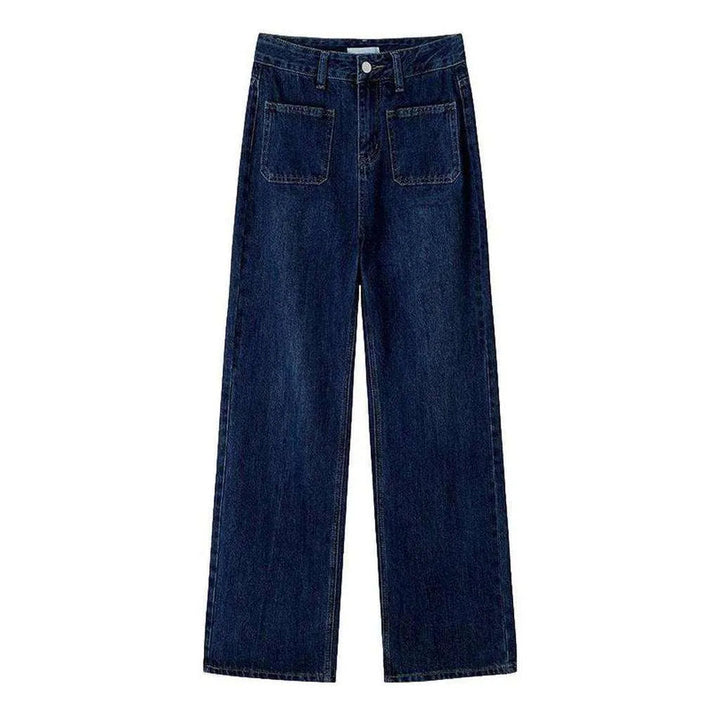 Straight pocket women's straight jeans