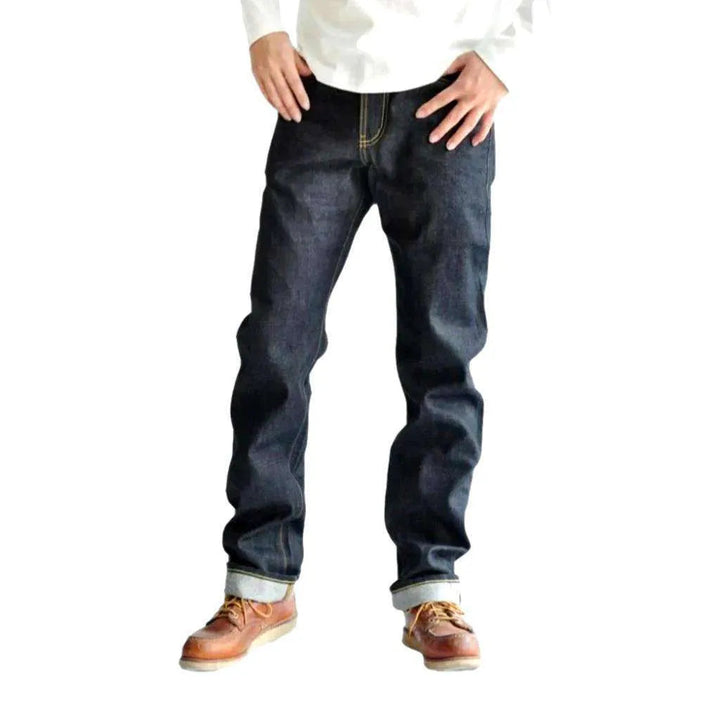 Straight raw men's selvedge jeans