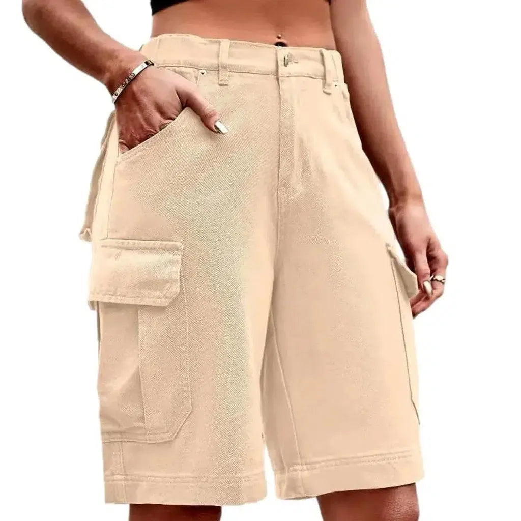 Straight women's denim shorts