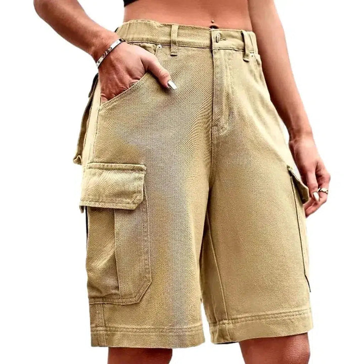 Straight women's denim shorts