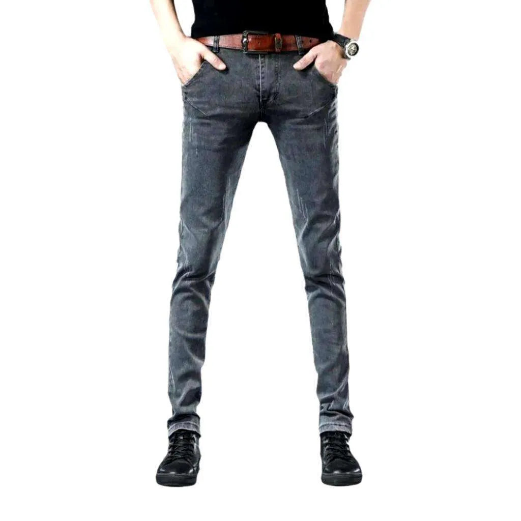 Street men's mid-waist jeans