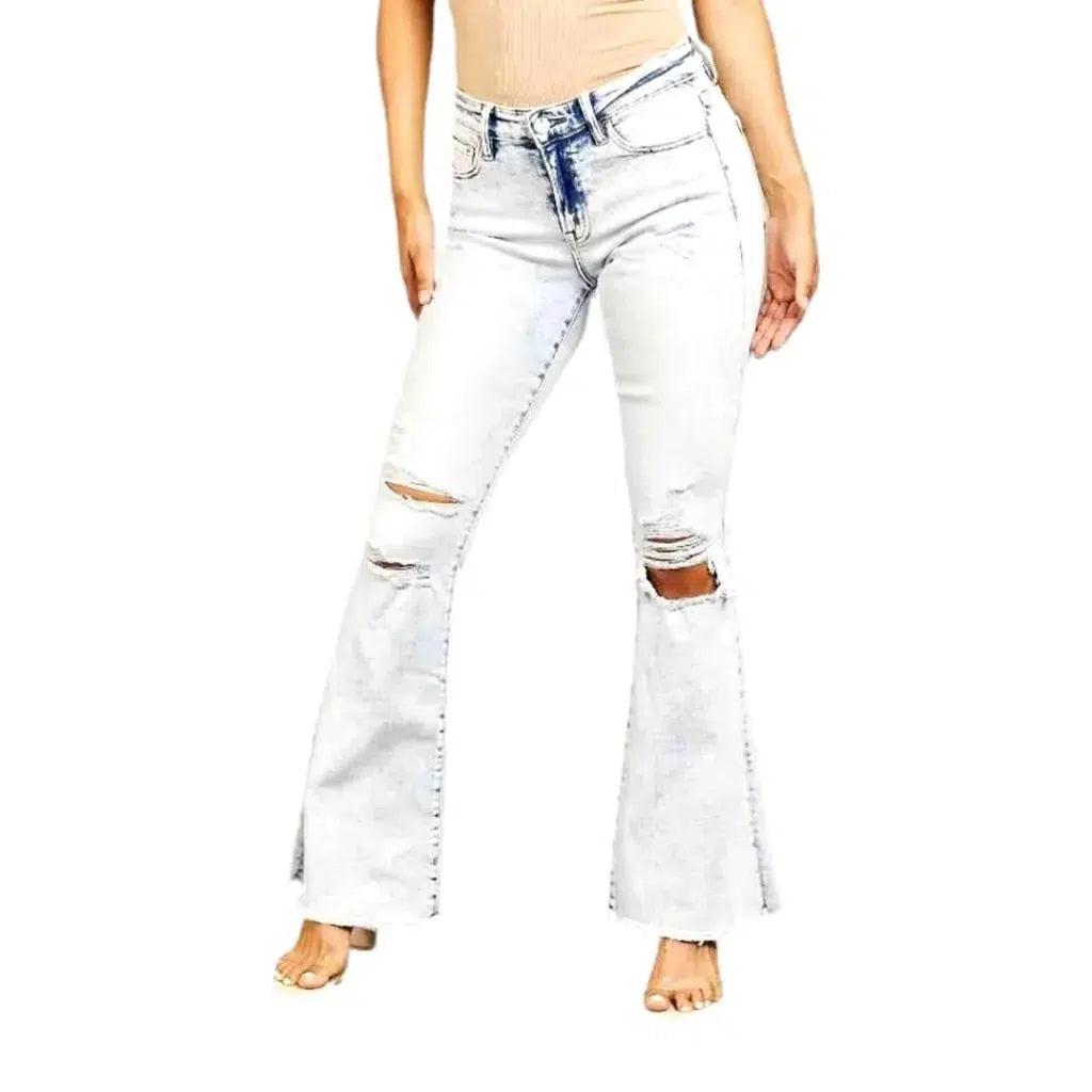 Street raw-hem jeans
 for women