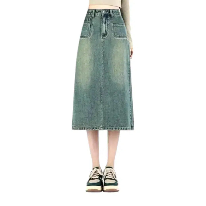 Street sanded women's jean skirt