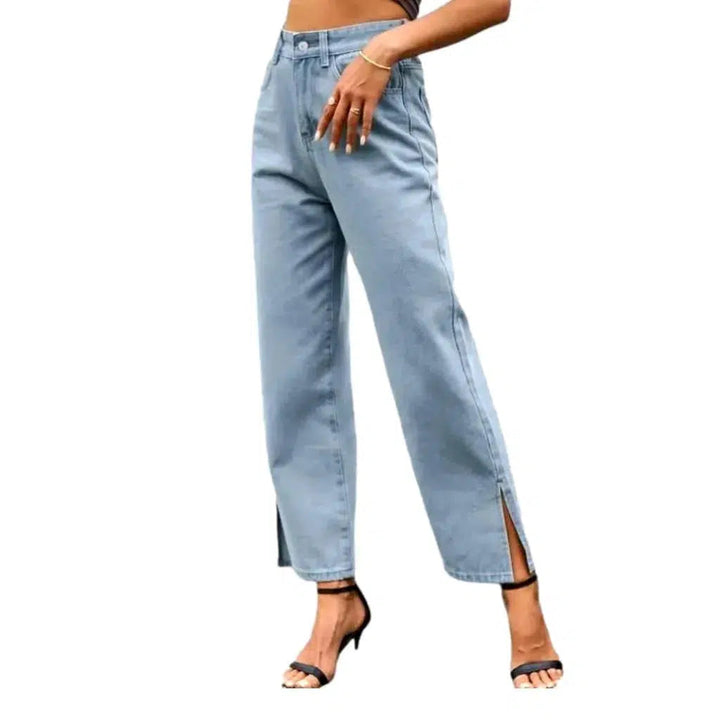 Street slit-hem jeans
 for ladies