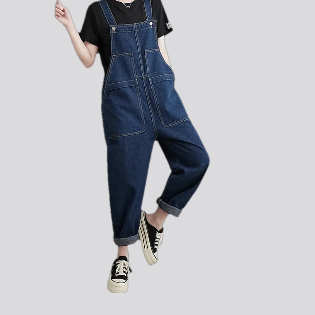 Street Style Baggy-fit Denim Dungaree for Ladies | Jeans4you.shop