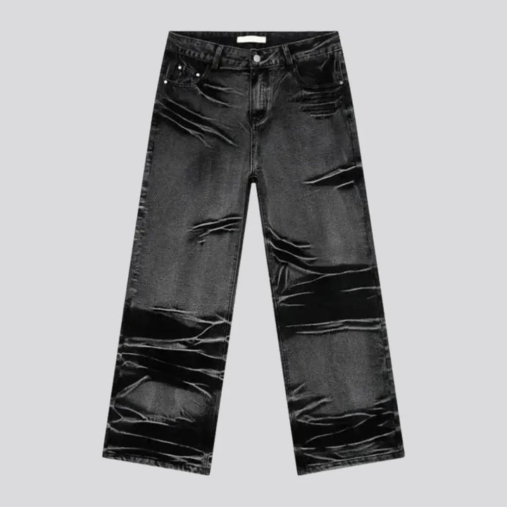 Street Style Faded Mid-rise Men's Jeans | Jeans4you.shop