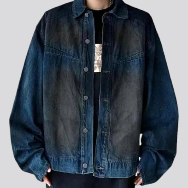 Street Style Oversized Fit Men's Denim Jacket | Jeans4you.shop