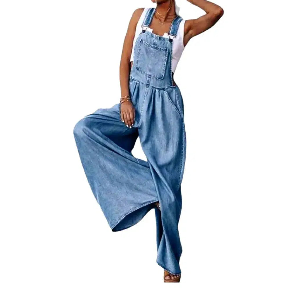 Street Style Women's Jeans Dungaree - Light Blue